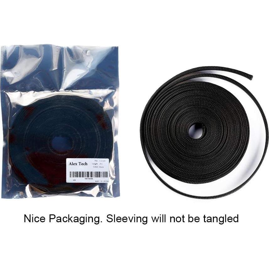 Funda Trenzada Expandible PET 7,62 m 2,54 cm Negro Alex Tech