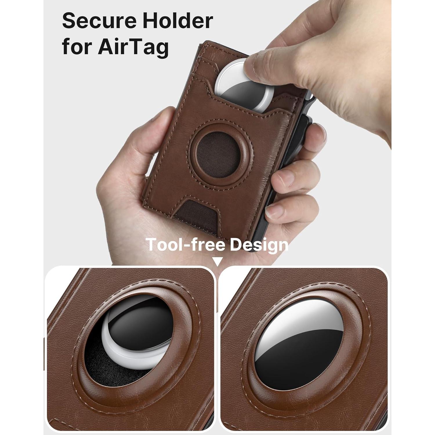 Cartera Typecase para Hombres con Soporte AirTag - Marrón