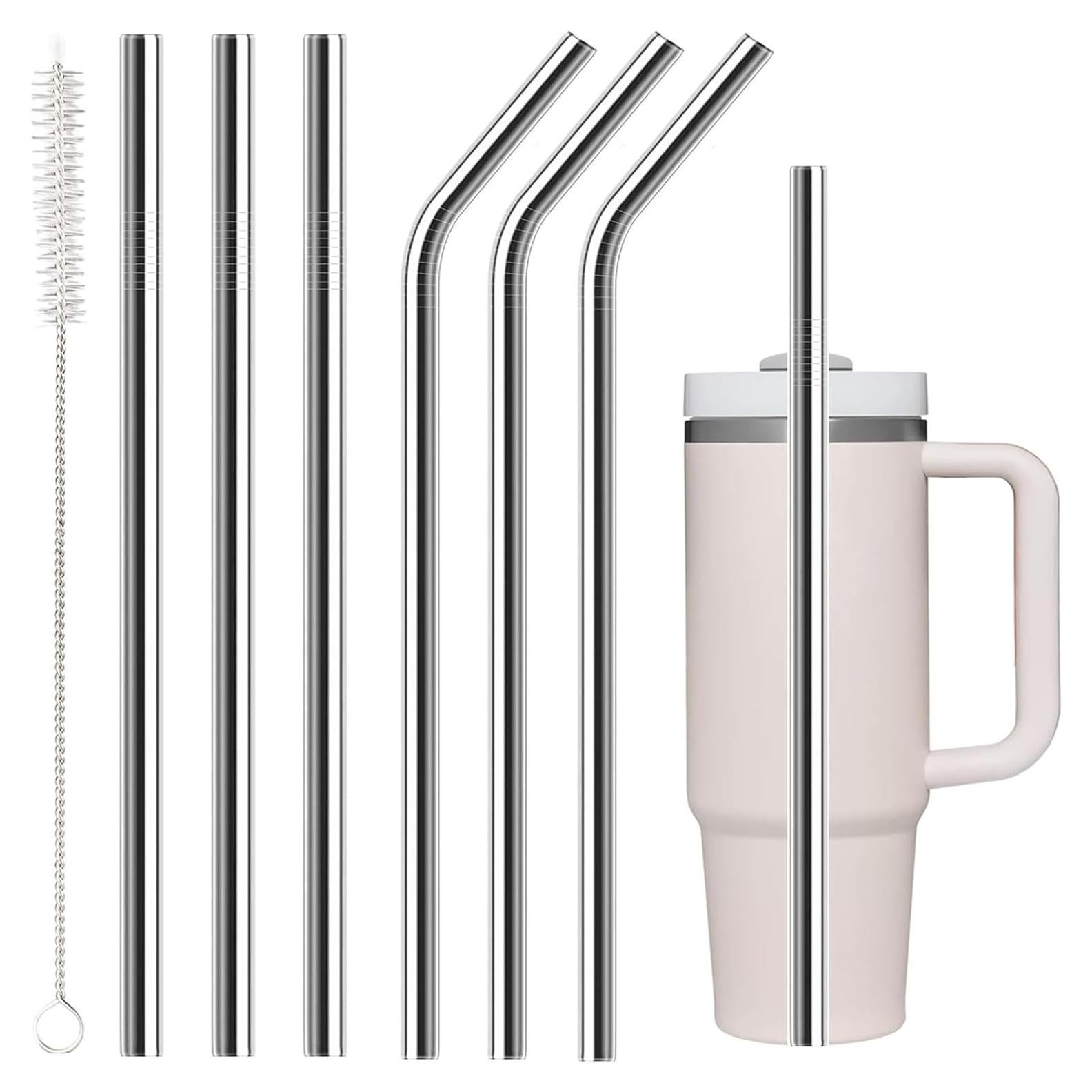 Paquete de 6 Pajitas de Acero Inoxidable Gdsinstna 30 cm