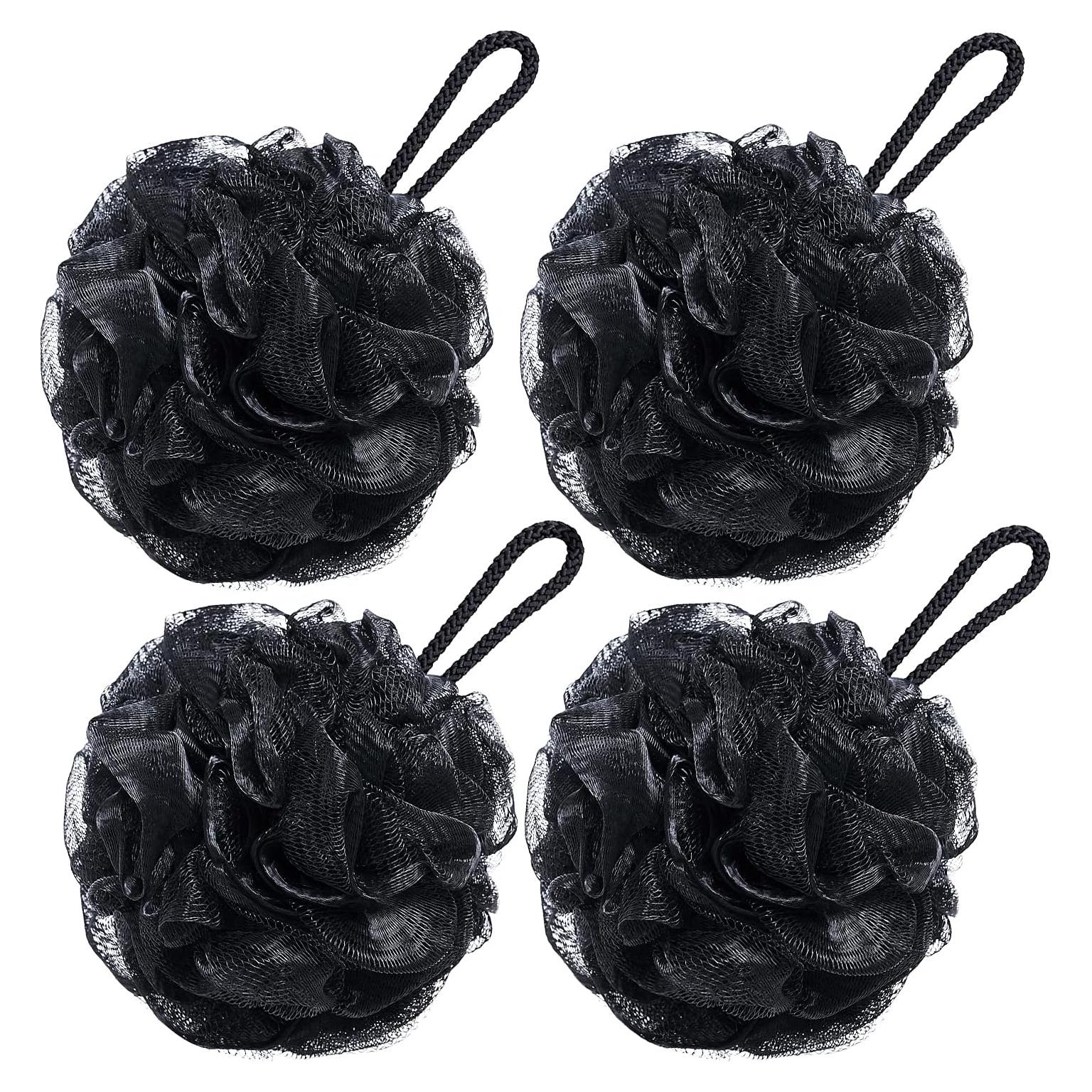 Esponja de Baño Loofah Grande VANZAVANZU Set de 4 Negro