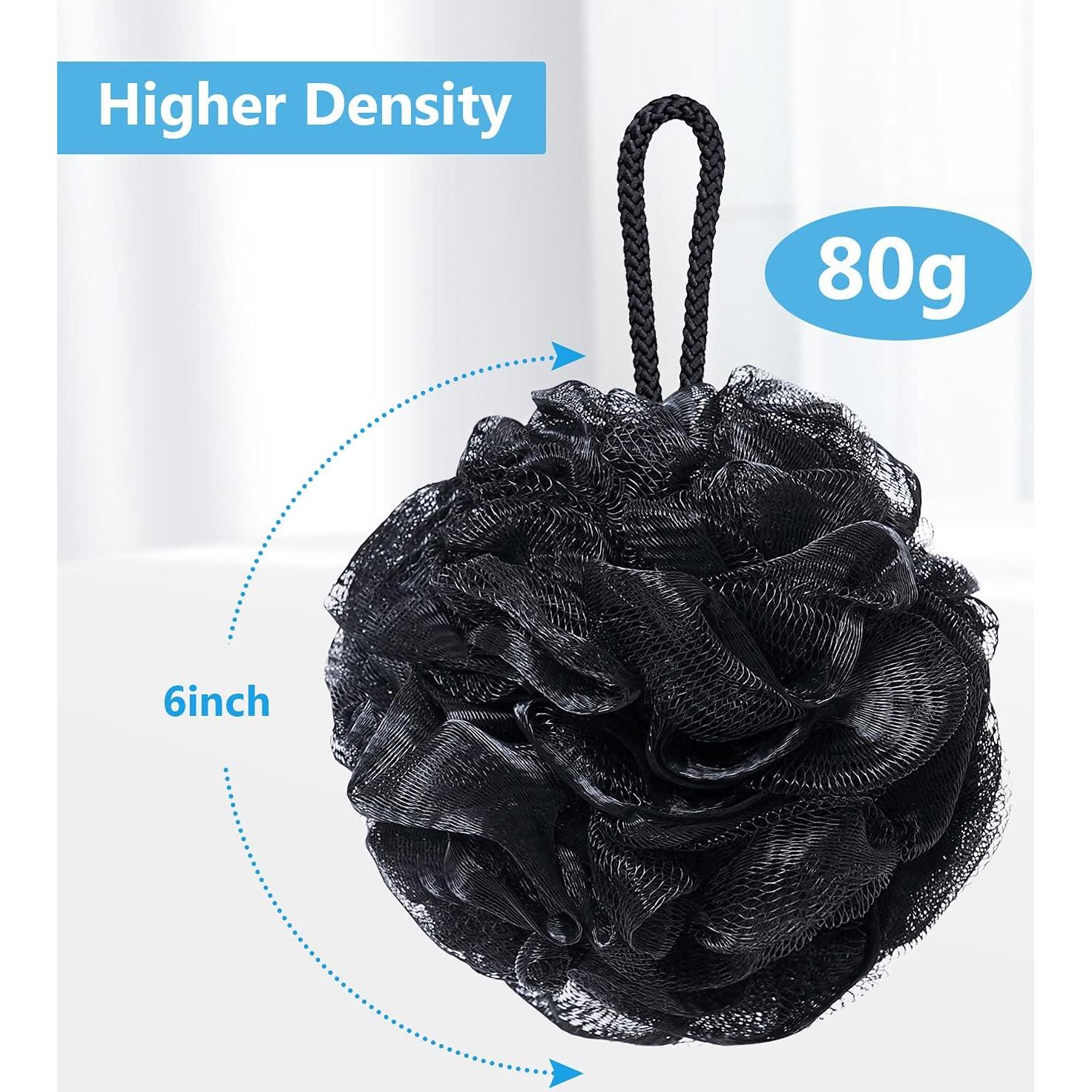 Esponja de Baño Loofah Grande VANZAVANZU Set de 4 Negro