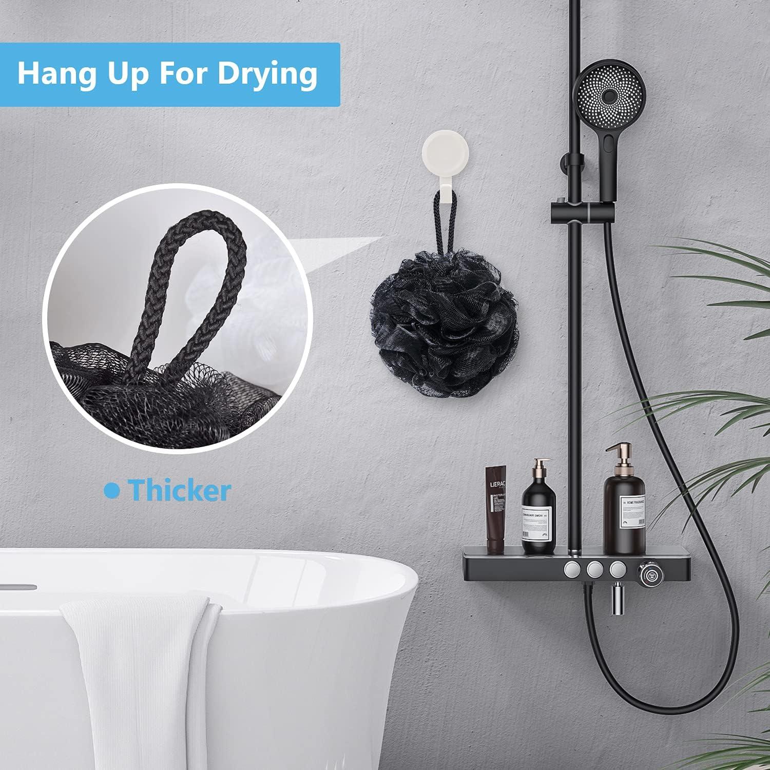 Esponja de Baño Loofah Grande VANZAVANZU Set de 4 Negro