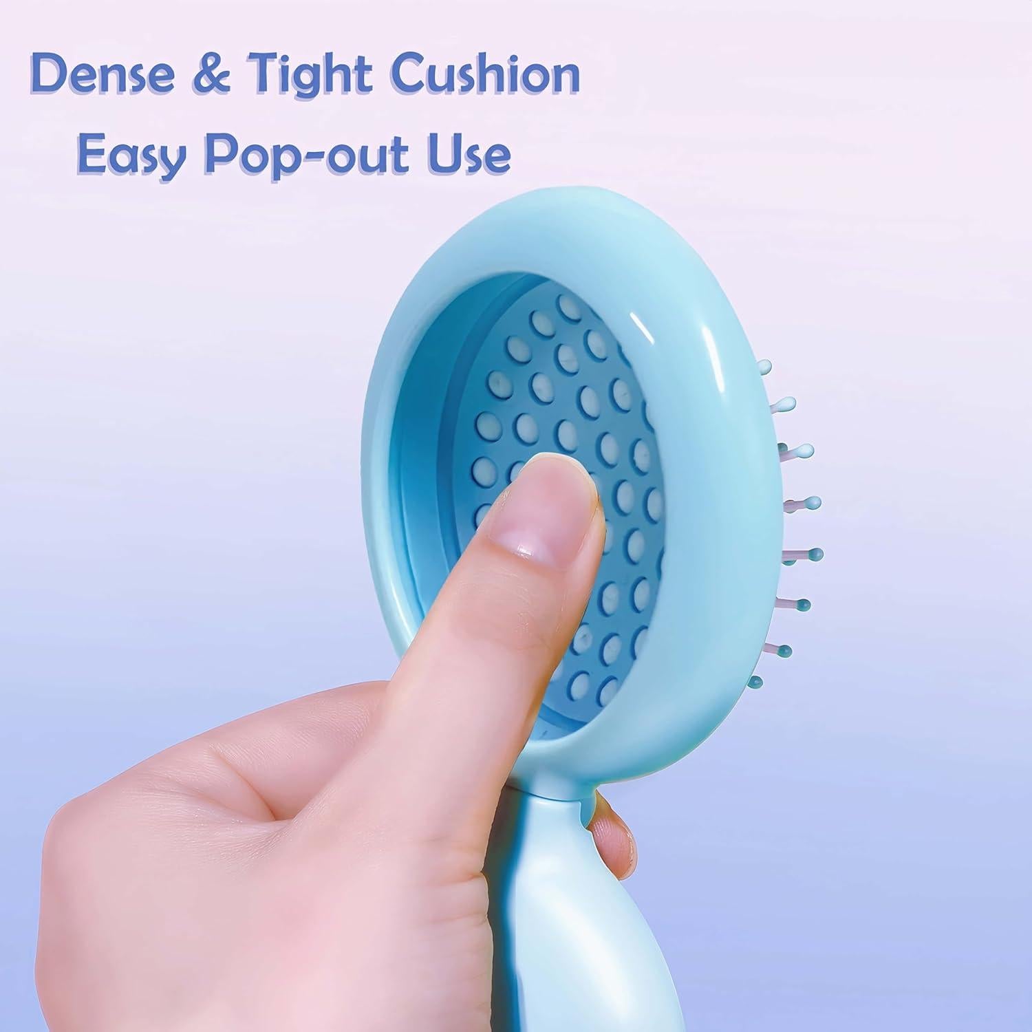 Juego de Cepillo y Espejo Compacto Arthaxi Azul Bebé