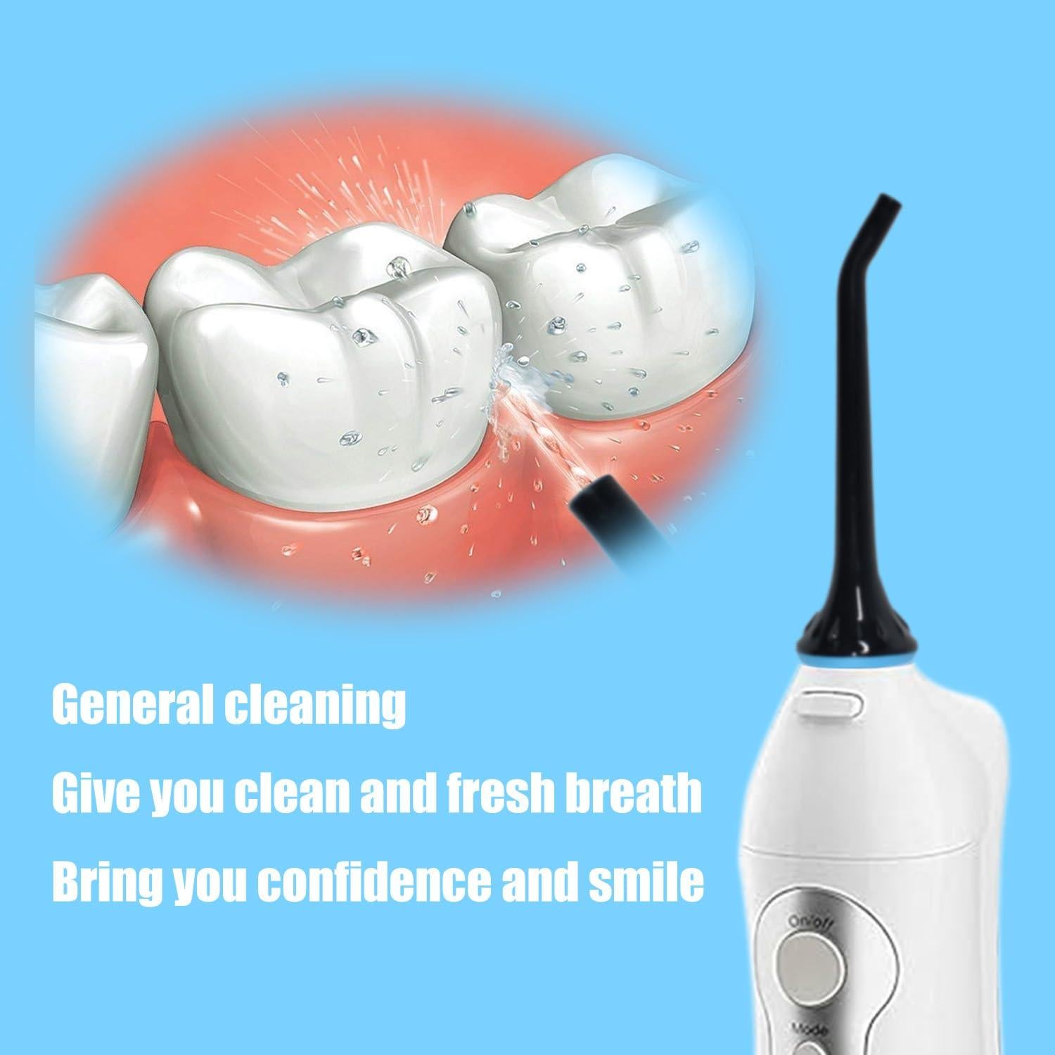 3 Puntas de Reemplazo para Irrigador Dental Pinkind Negro