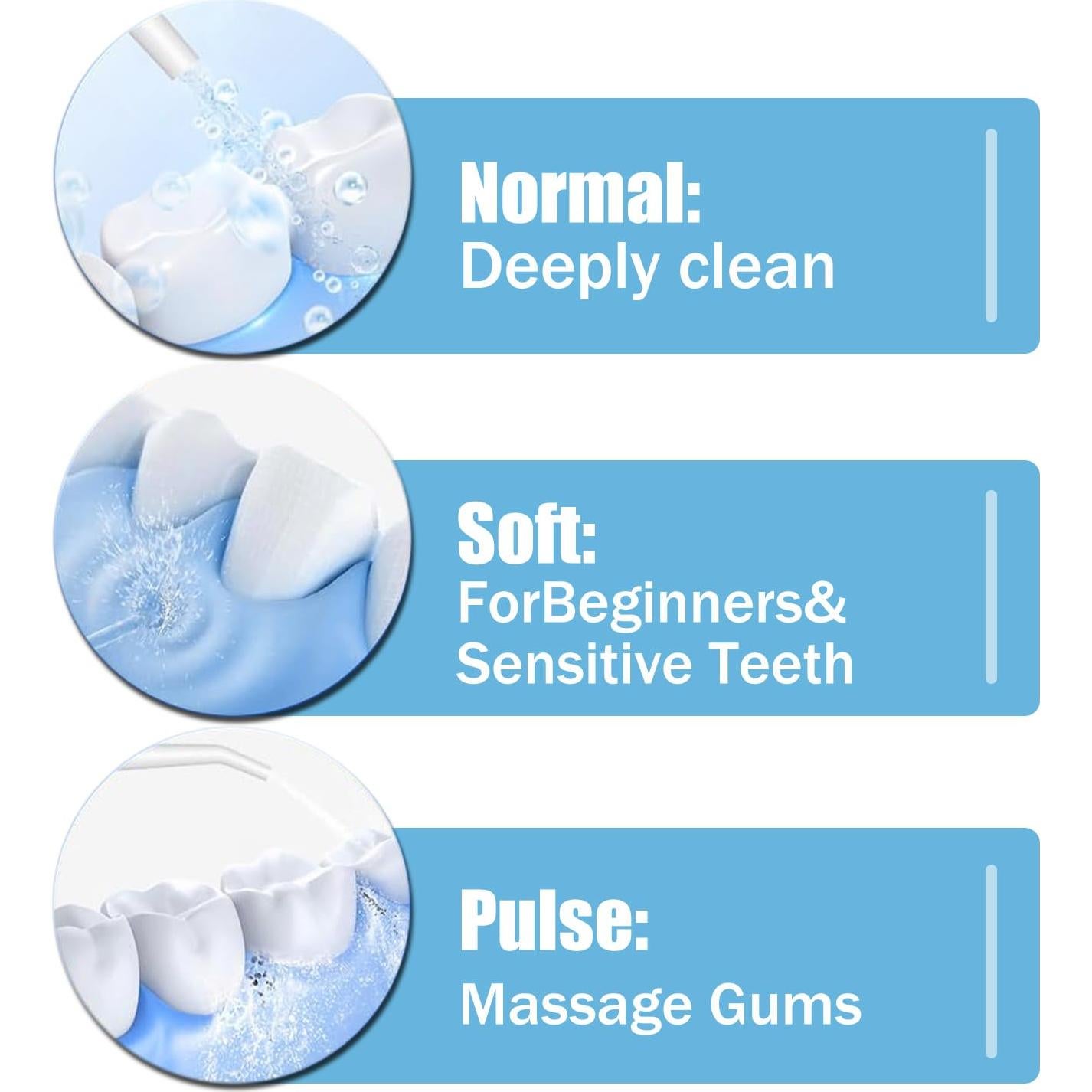 3 Puntas de Reemplazo para Irrigador Dental Pinkind Negro