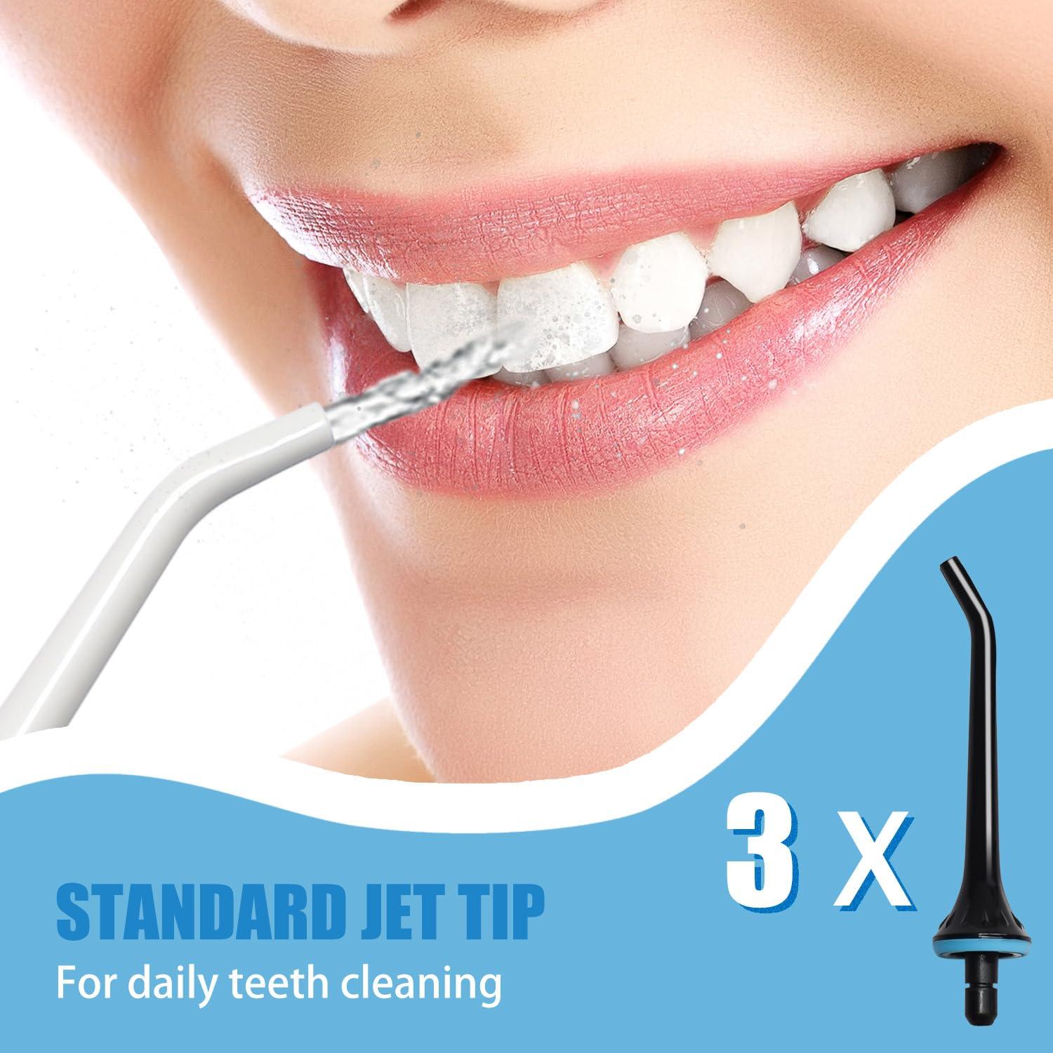 3 Puntas de Reemplazo para Irrigador Dental Pinkind Negro