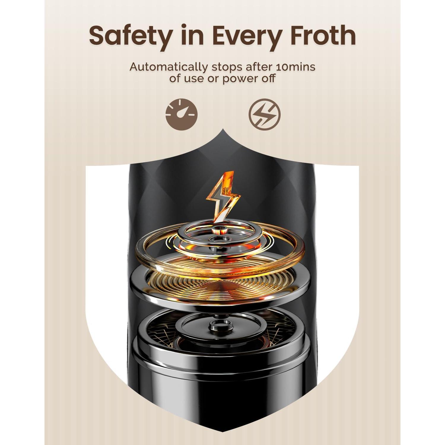 Espumador de Leche Recargable Maestri House MHMF06 Negro