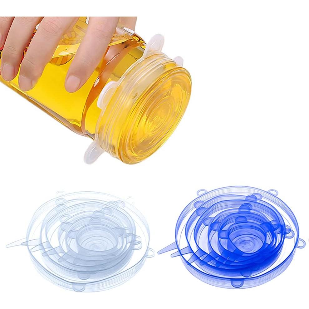 Juego de 12 Tapas de Silicona Elásticas JYYHSF - 6 Tamaños