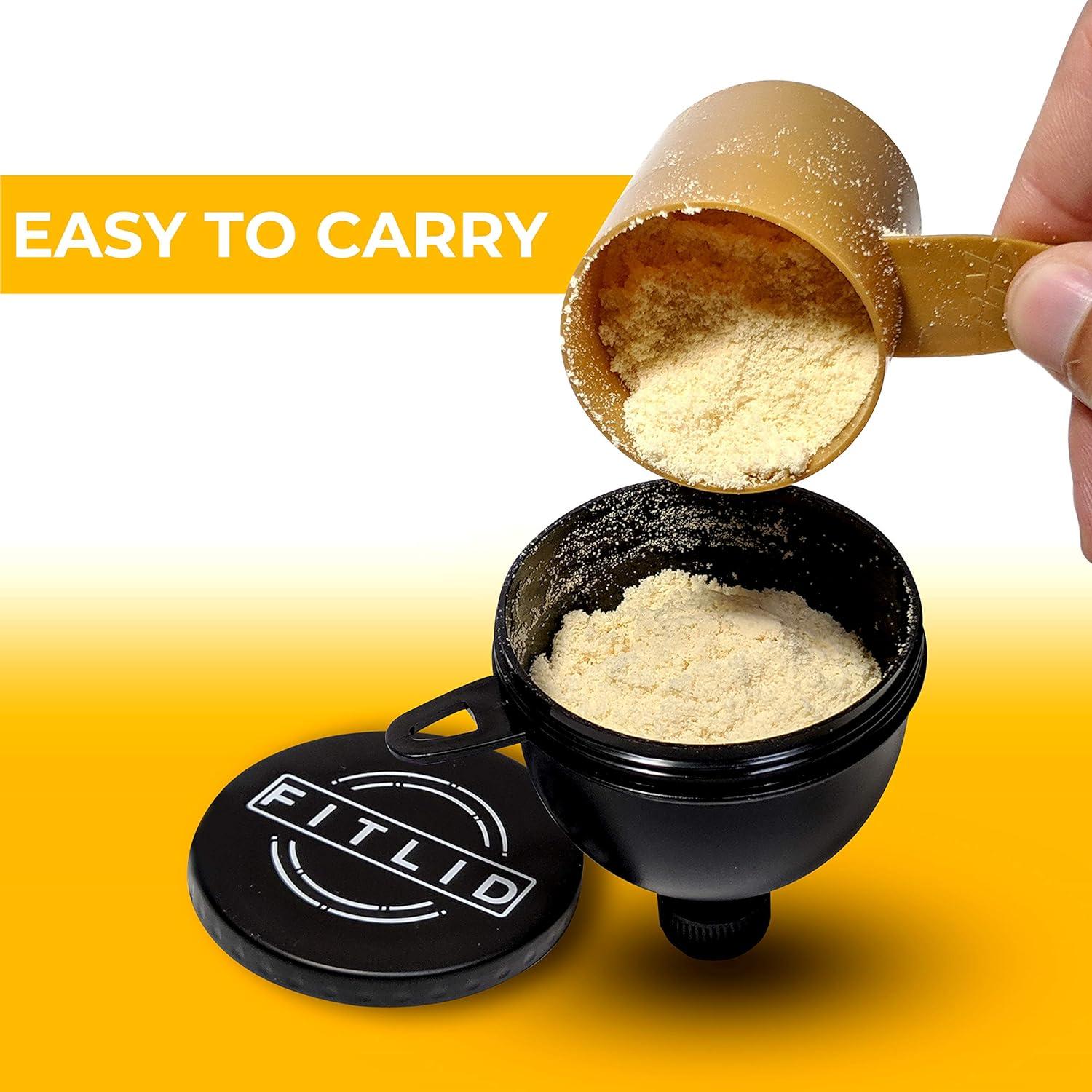 Paquete de 2 embudos portátiles FitLid para suplementos 8.89cm