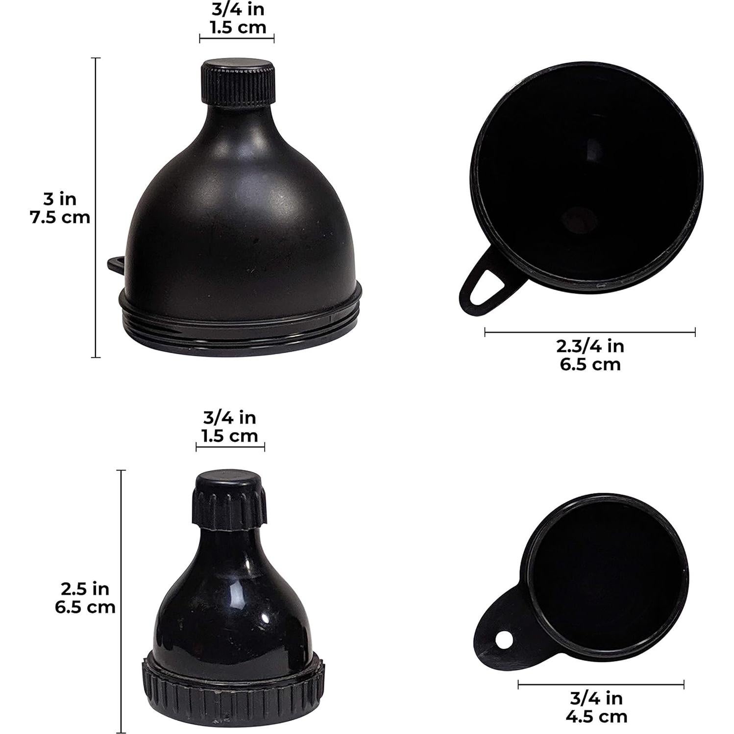 Paquete de 2 embudos portátiles FitLid para suplementos 8.89cm