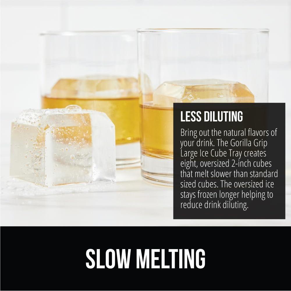 Bandeja de Hielo de Silicona GORILLA GRIP 8 Cubos Gigantes