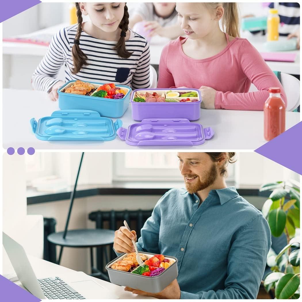 Caja Bento LOVINA 1100 ML Azul - Contenedor Almuerzo 3 Compartimentos