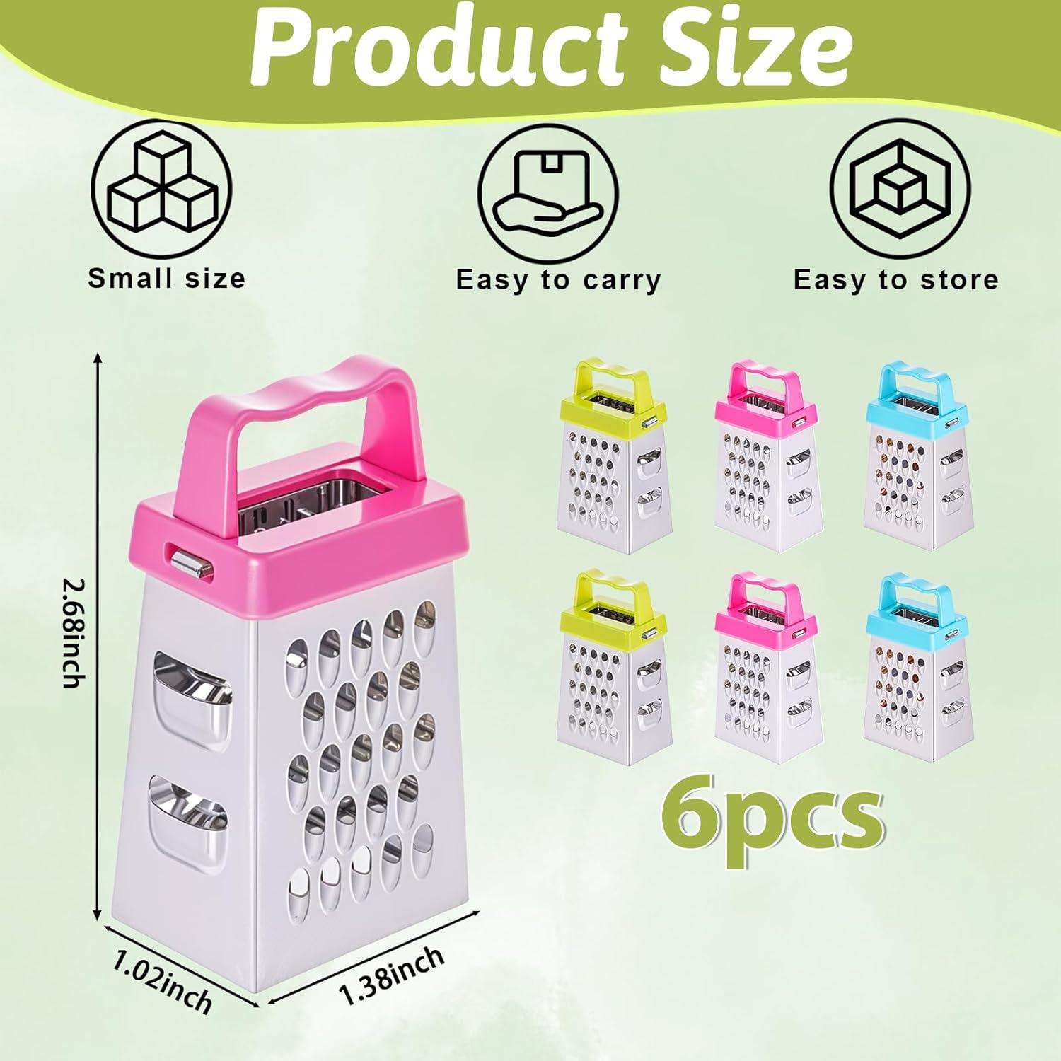 Mini Rallador de Queso Ptwola 6 Pcs Acero Inoxidable 6.7x3.7 cm