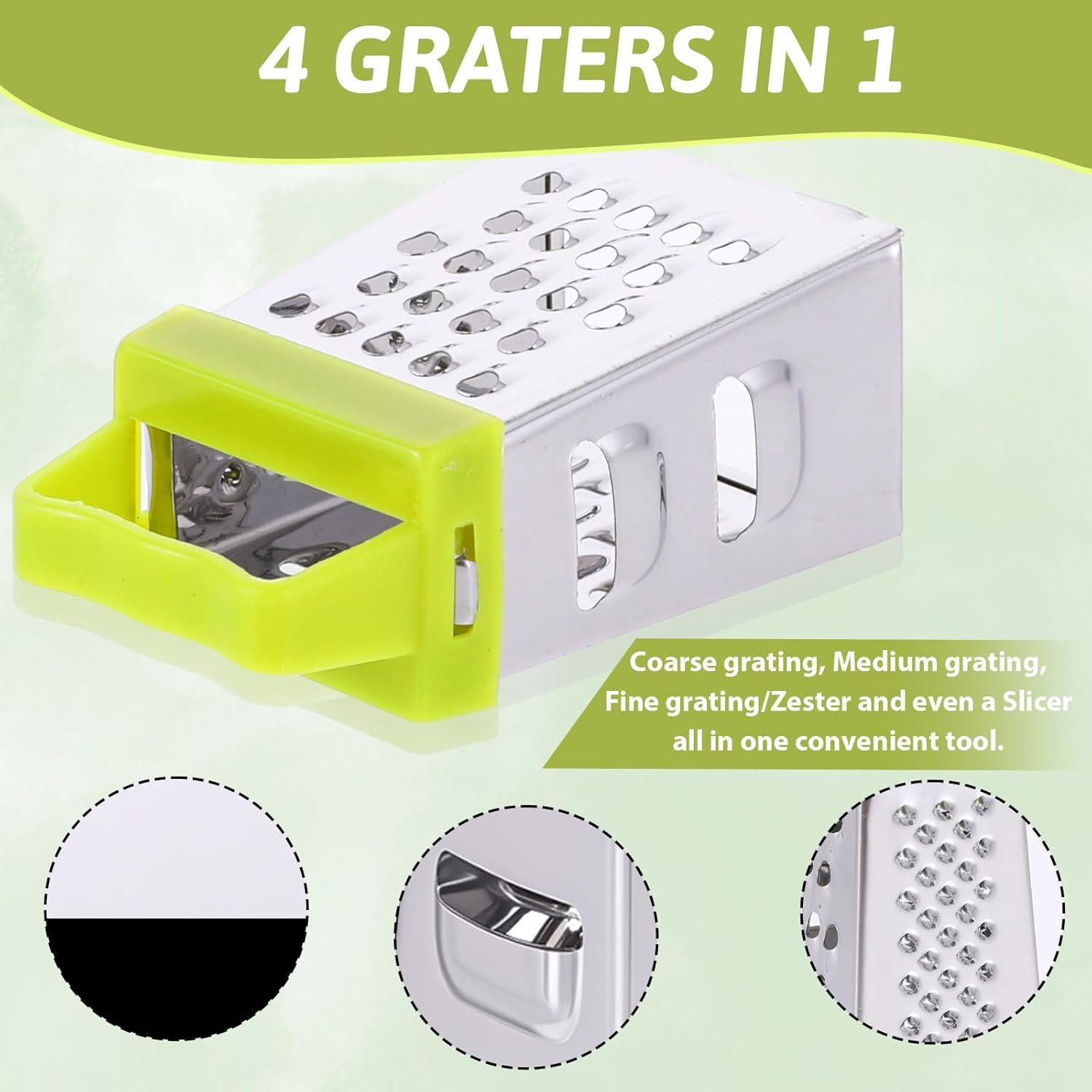 Mini Rallador de Queso Ptwola 6 Pcs Acero Inoxidable 6.7x3.7 cm