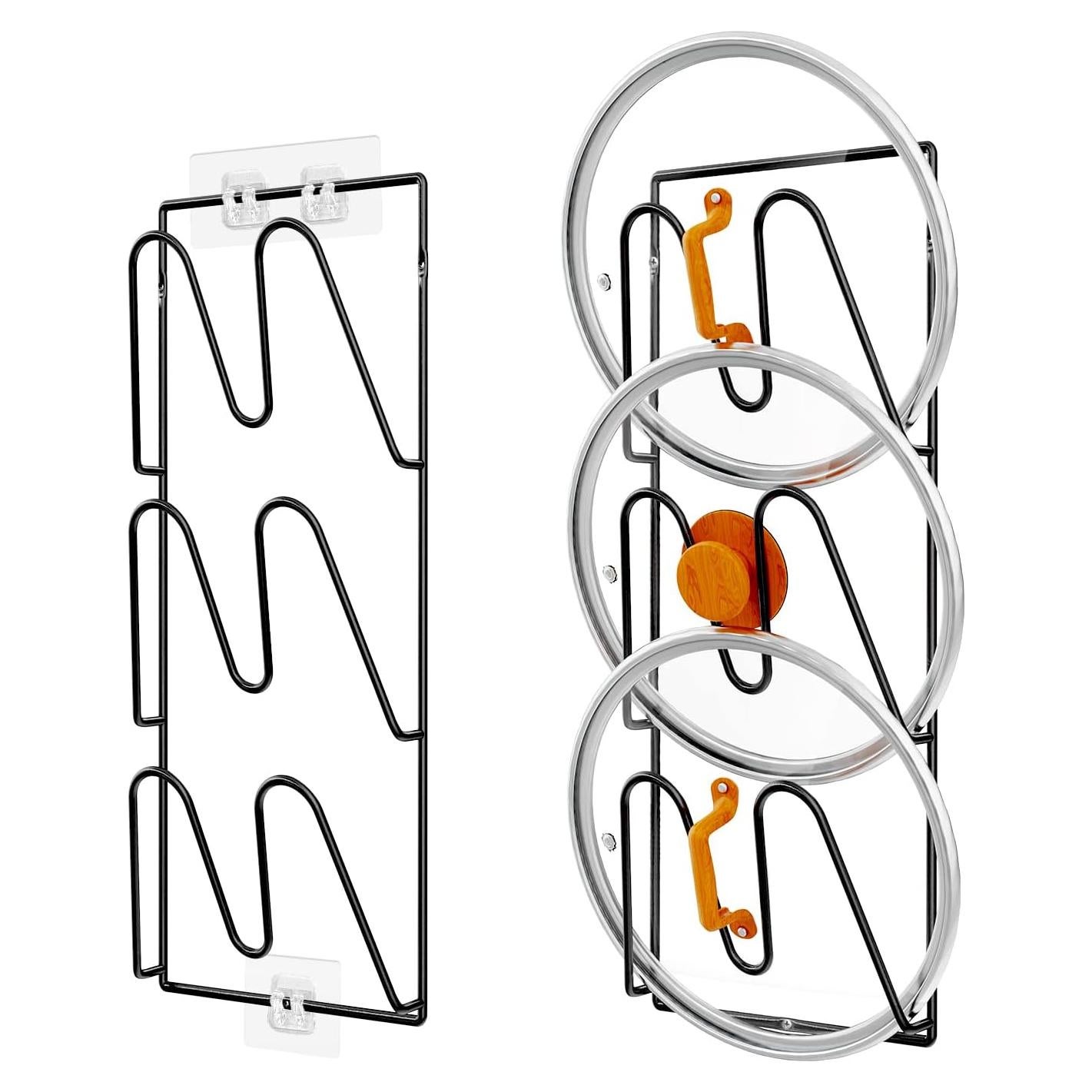 Organizador de Tapas de Olla Durmmur 2 Pack 6 Niveles Negro