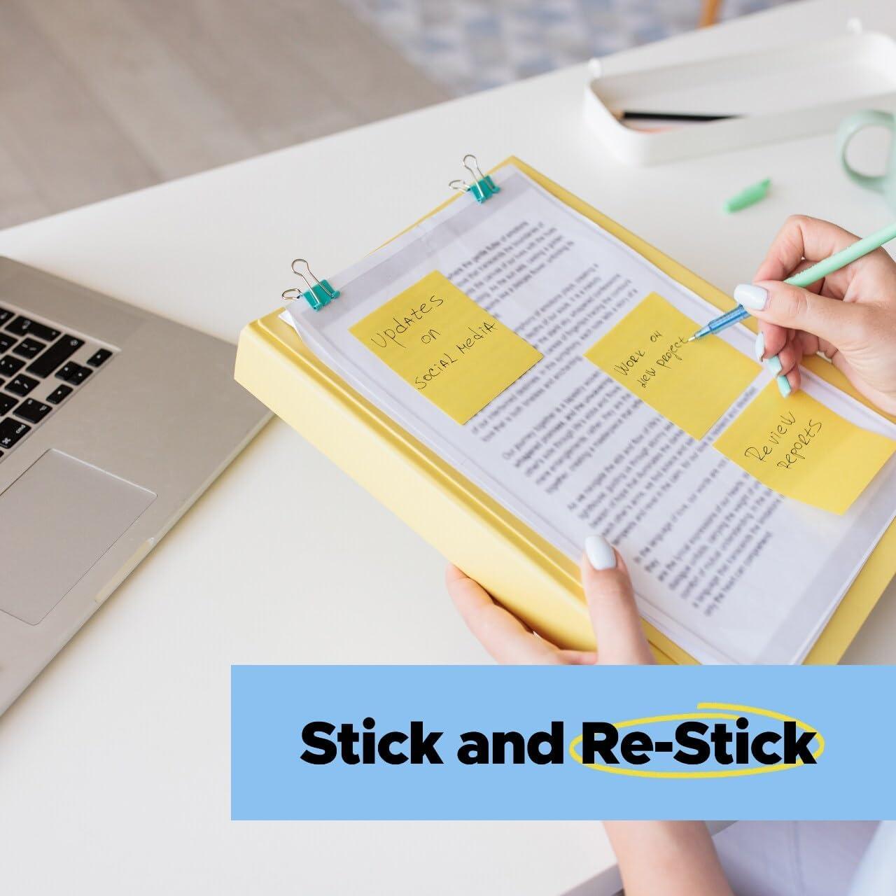 Notas Adhesivas Super Sticky Post-it Amarillo Canario 3x3 cm