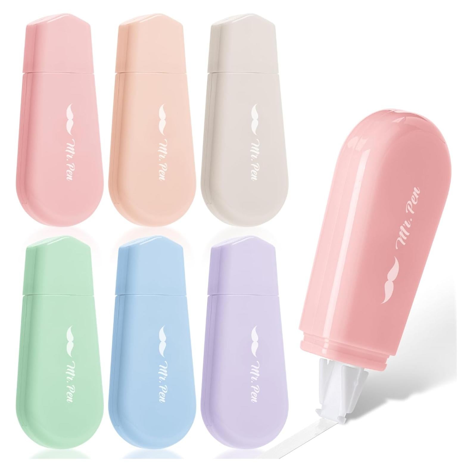 Cinta Correctora Mr. Pen 6 Pcs Pastel 0.51 cm x 500.3 cm