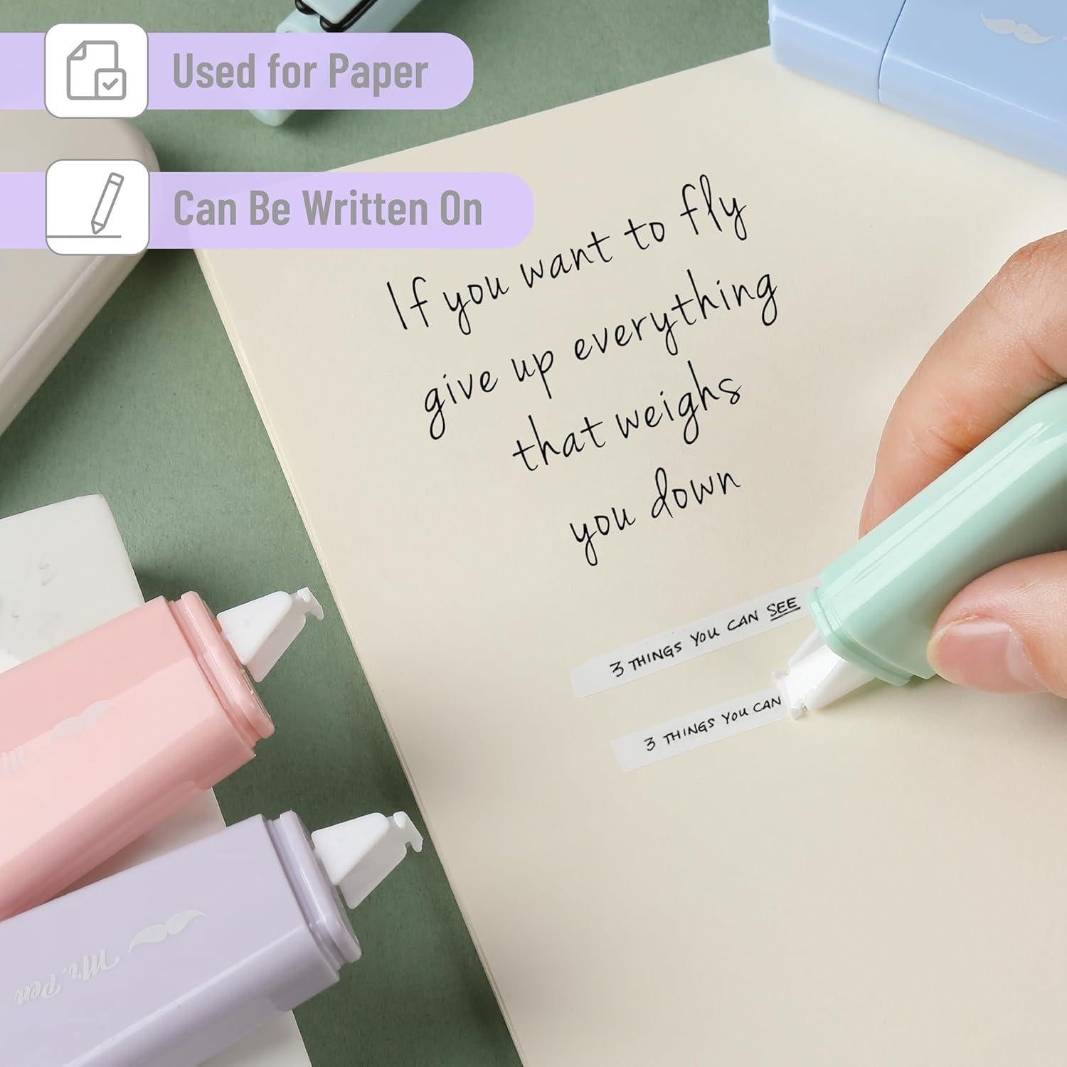 Cinta Correctora Mr. Pen 6 Pcs Pastel 0.51 cm x 500.3 cm