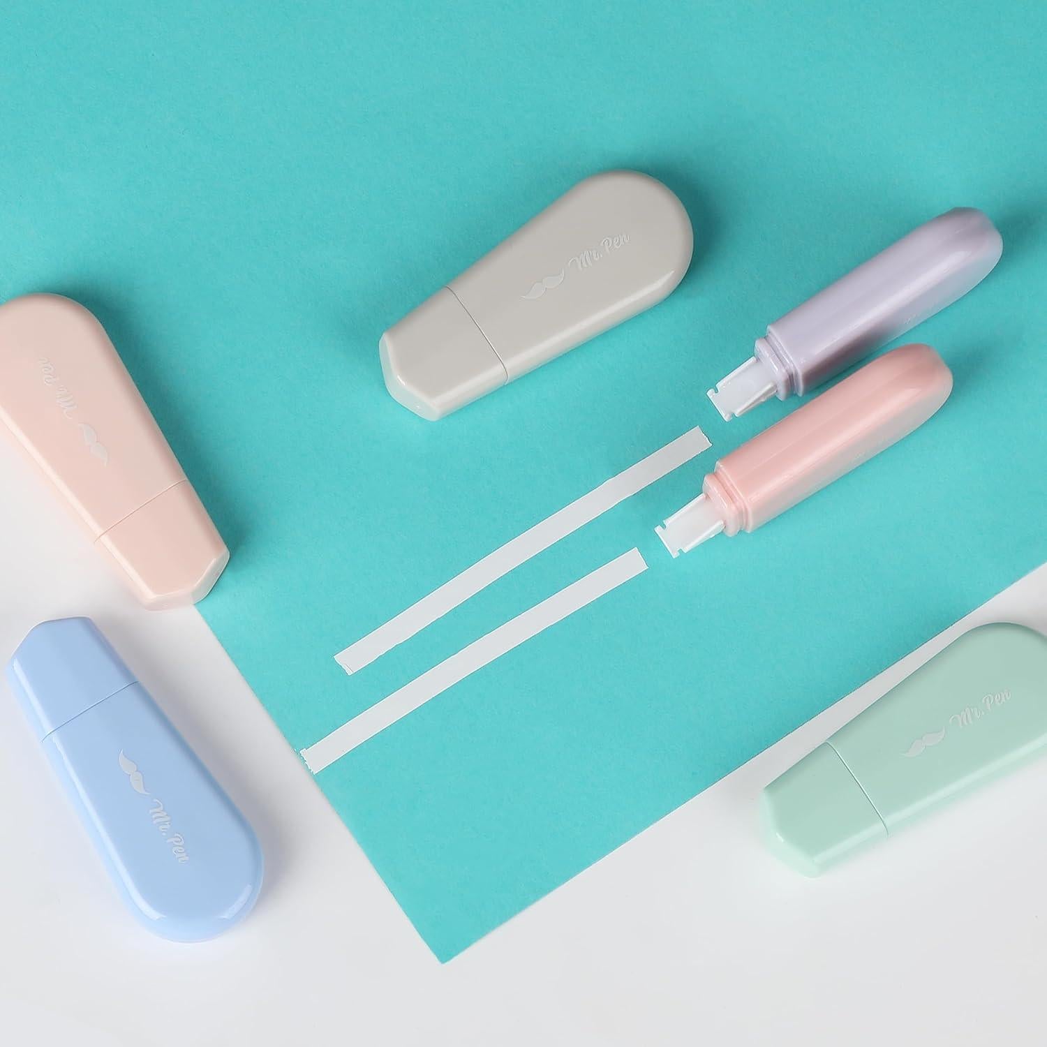 Cinta Correctora Mr. Pen 6 Pcs Pastel 0.51 cm x 500.3 cm