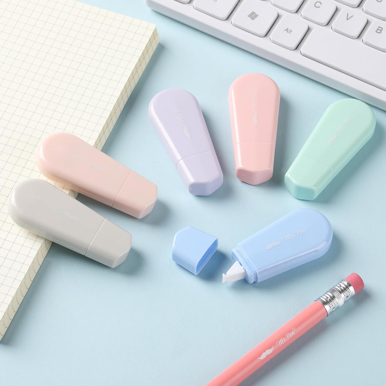 Cinta Correctora Mr. Pen 6 Pcs Pastel 0.51 cm x 500.3 cm