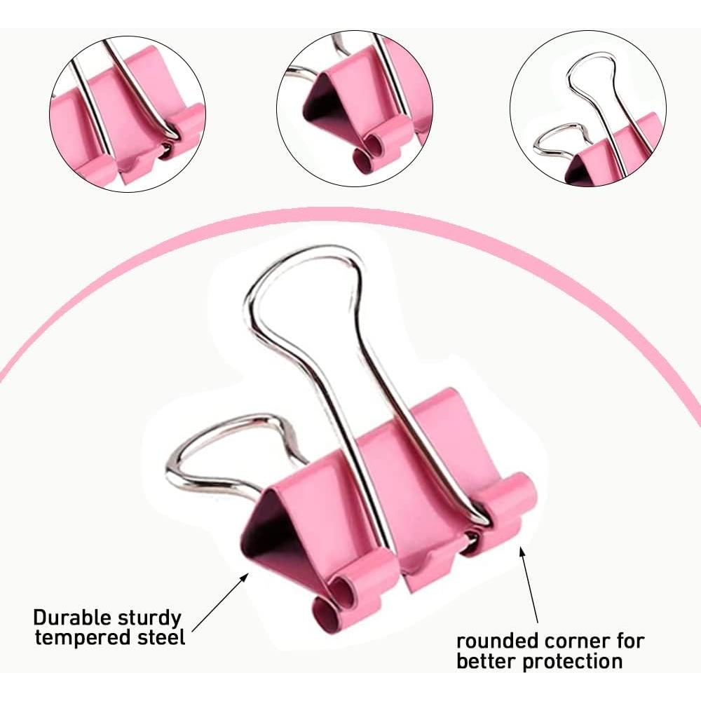 60 Clips de Carpeta Aksiko de Colores Variados - Acero Inoxidable