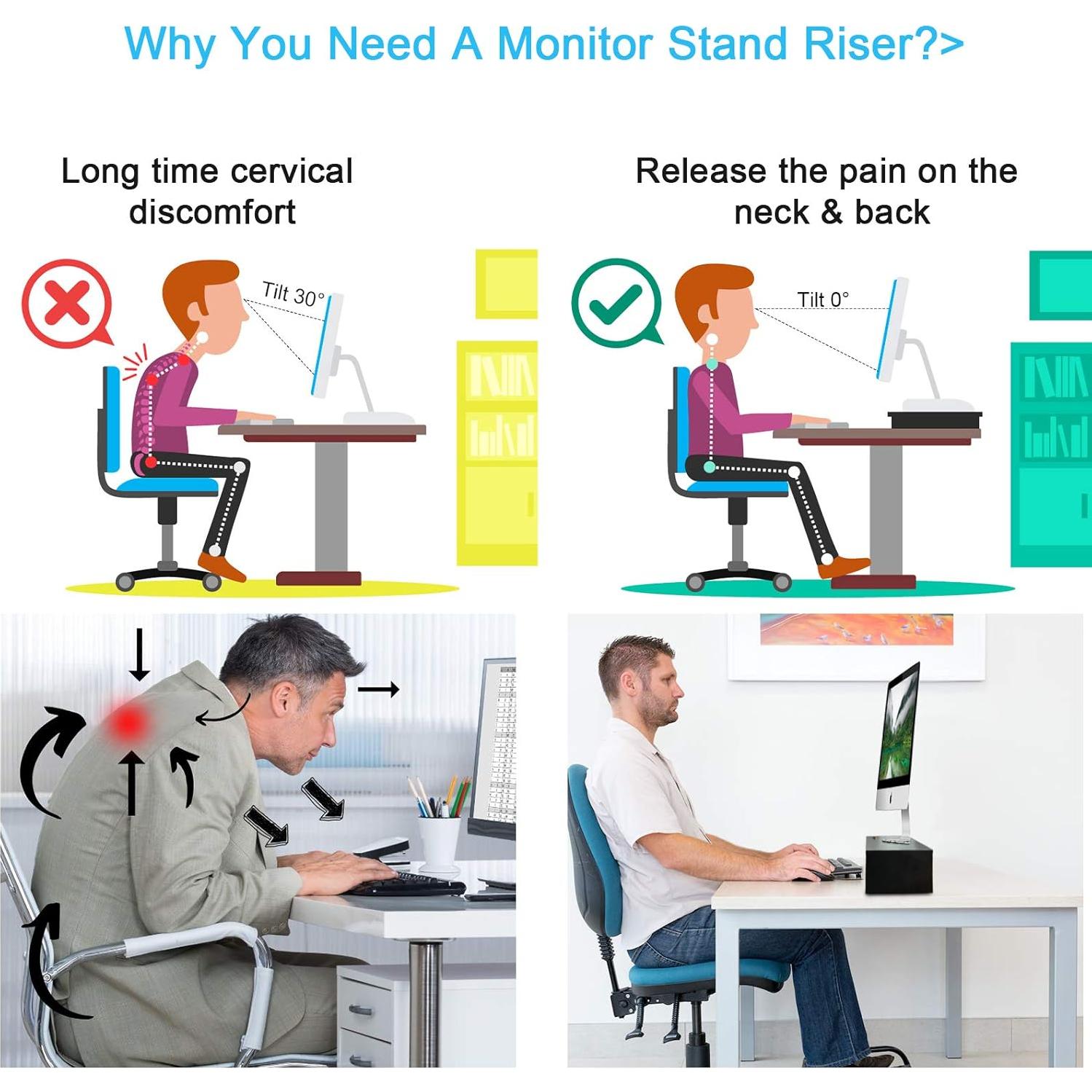 Soporte Elevador para Monitor Marbrasse 2 Niveles 42x23.6x14 cm