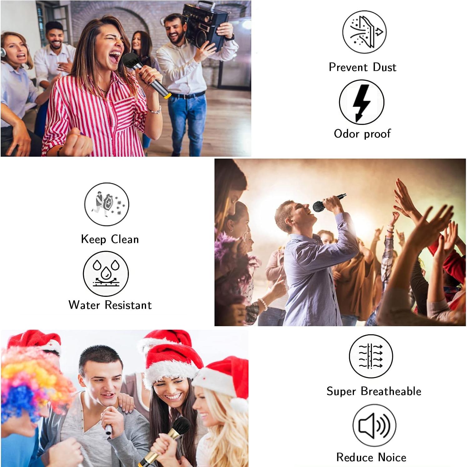 100 Fundas Desechables para Micrófono Negro Funda MIC-1