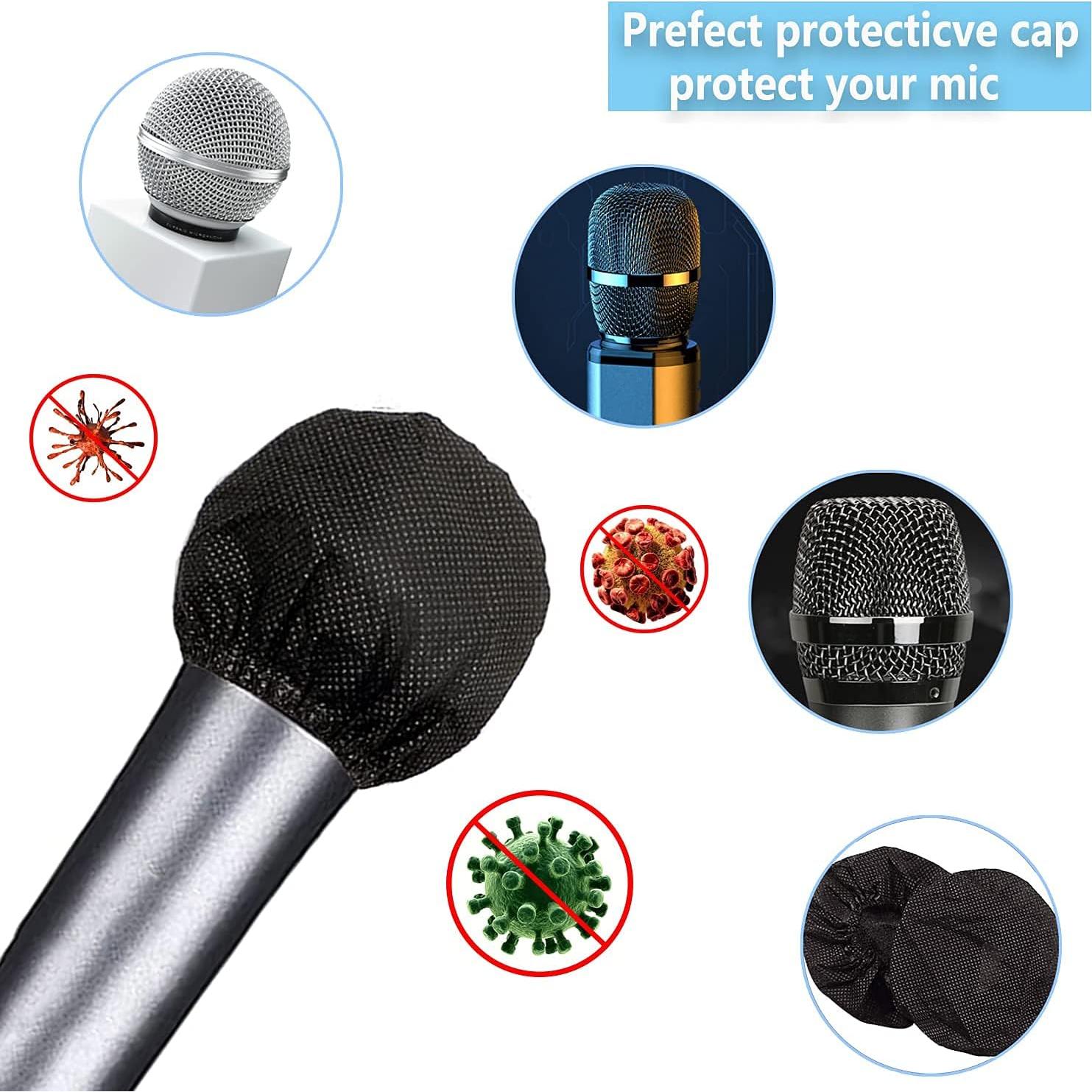 100 Fundas Desechables para Micrófono Negro Funda MIC-1