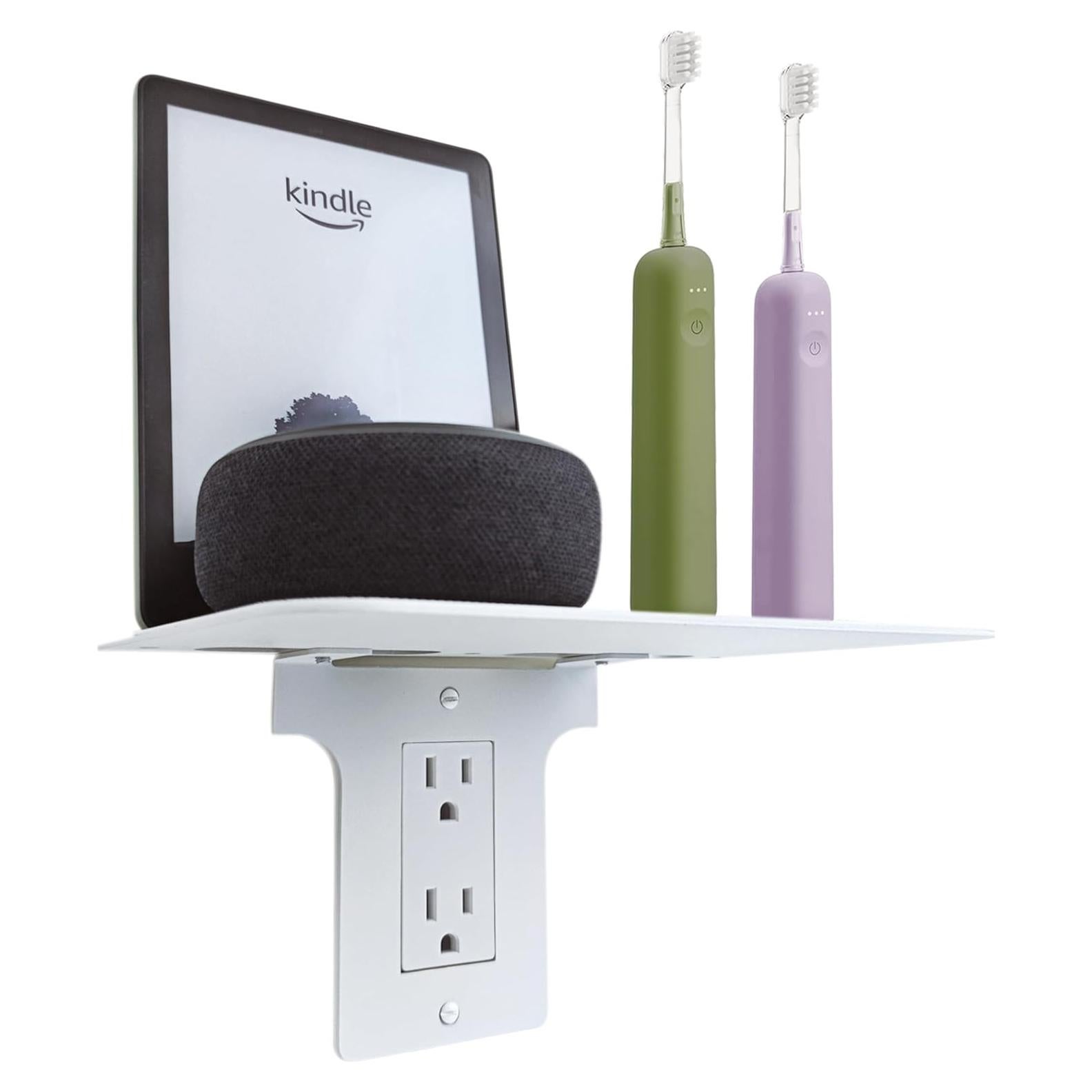 Soporte de Estante de Enchufe Decora ALLICAVER Blanco Metal