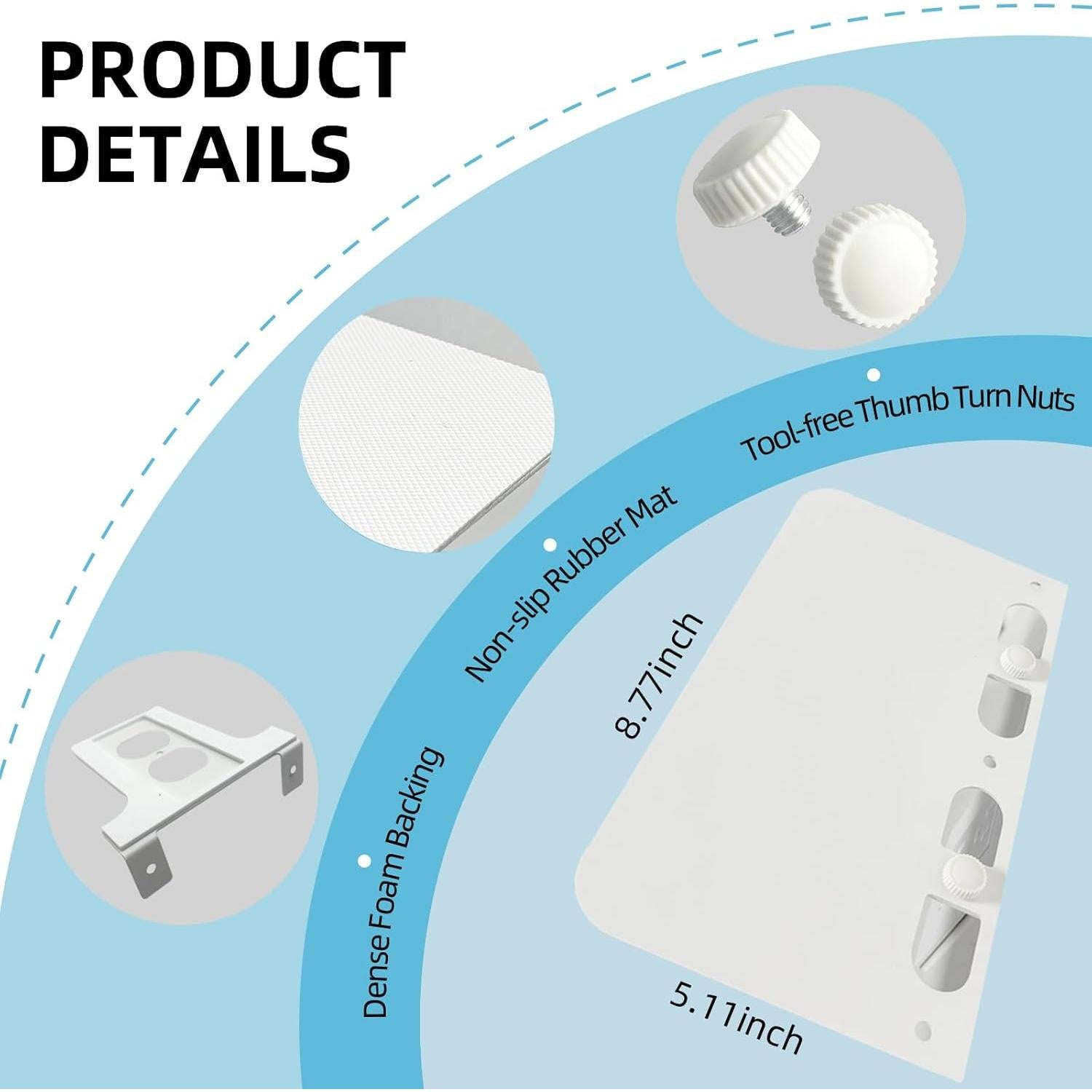 Soporte de Estante de Enchufe Decora ALLICAVER Blanco Metal