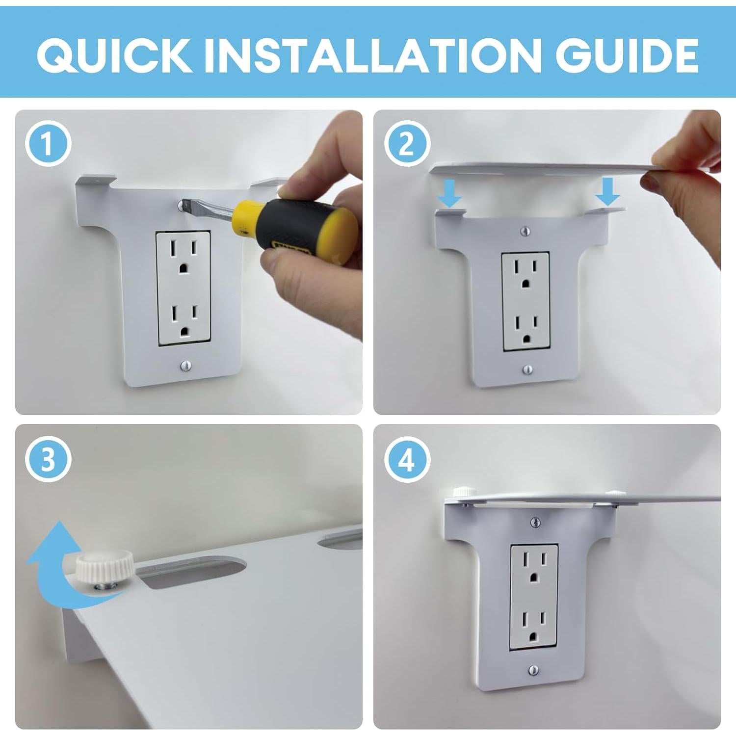 Soporte de Estante de Enchufe Decora ALLICAVER Blanco Metal