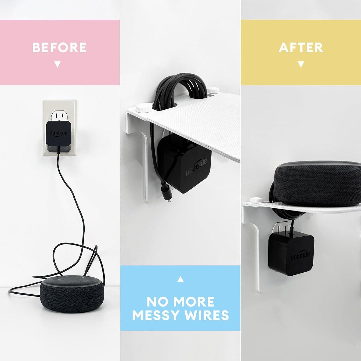 Soporte de Estante de Enchufe Decora ALLICAVER Blanco Metal