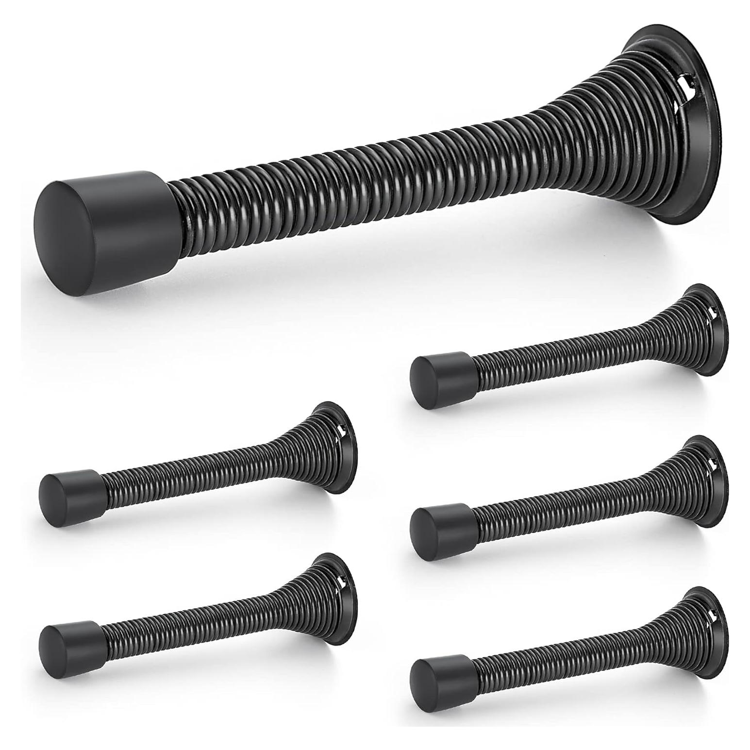 Topes de Puerta Ravinte - Paquete de 6, Acero Negro Mate