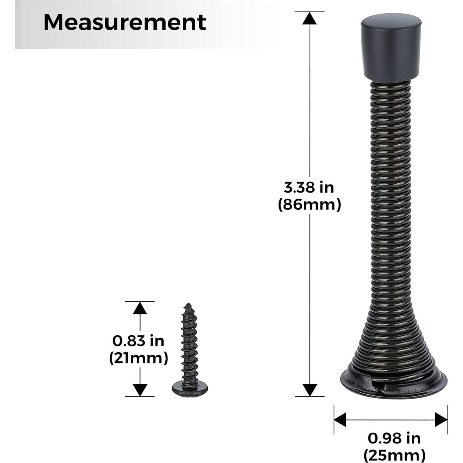 Topes de Puerta Ravinte - Paquete de 6, Acero Negro Mate