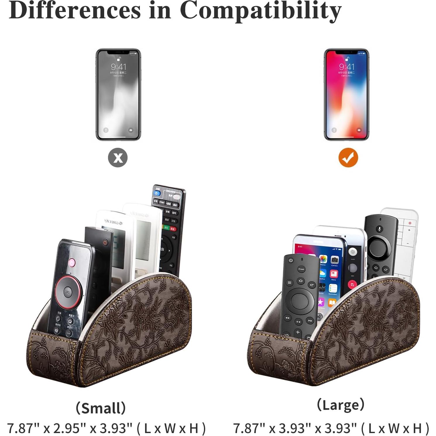 Soporte Organizador de Control Remoto YAPISHI Cuero Sintético 5 Compartimentos