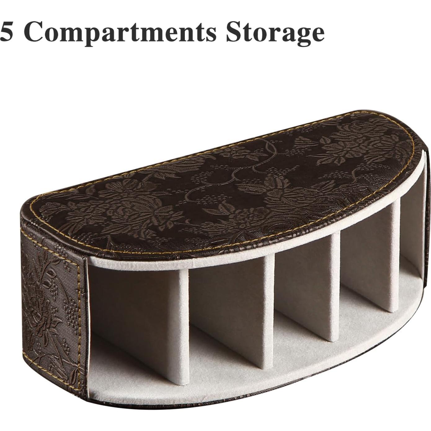 Soporte Organizador de Control Remoto YAPISHI Cuero Sintético 5 Compartimentos