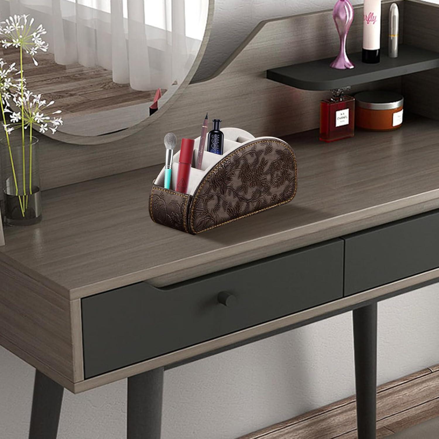 Soporte Organizador de Control Remoto YAPISHI Cuero Sintético 5 Compartimentos