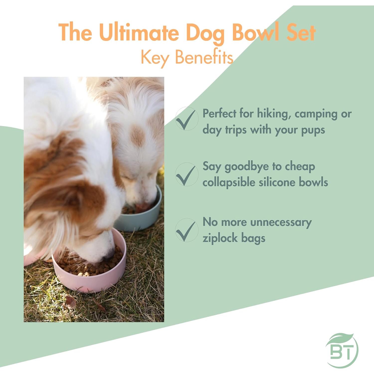 Tazones de viaje para perros Barkin' Trails 2 en 1 BPA Free