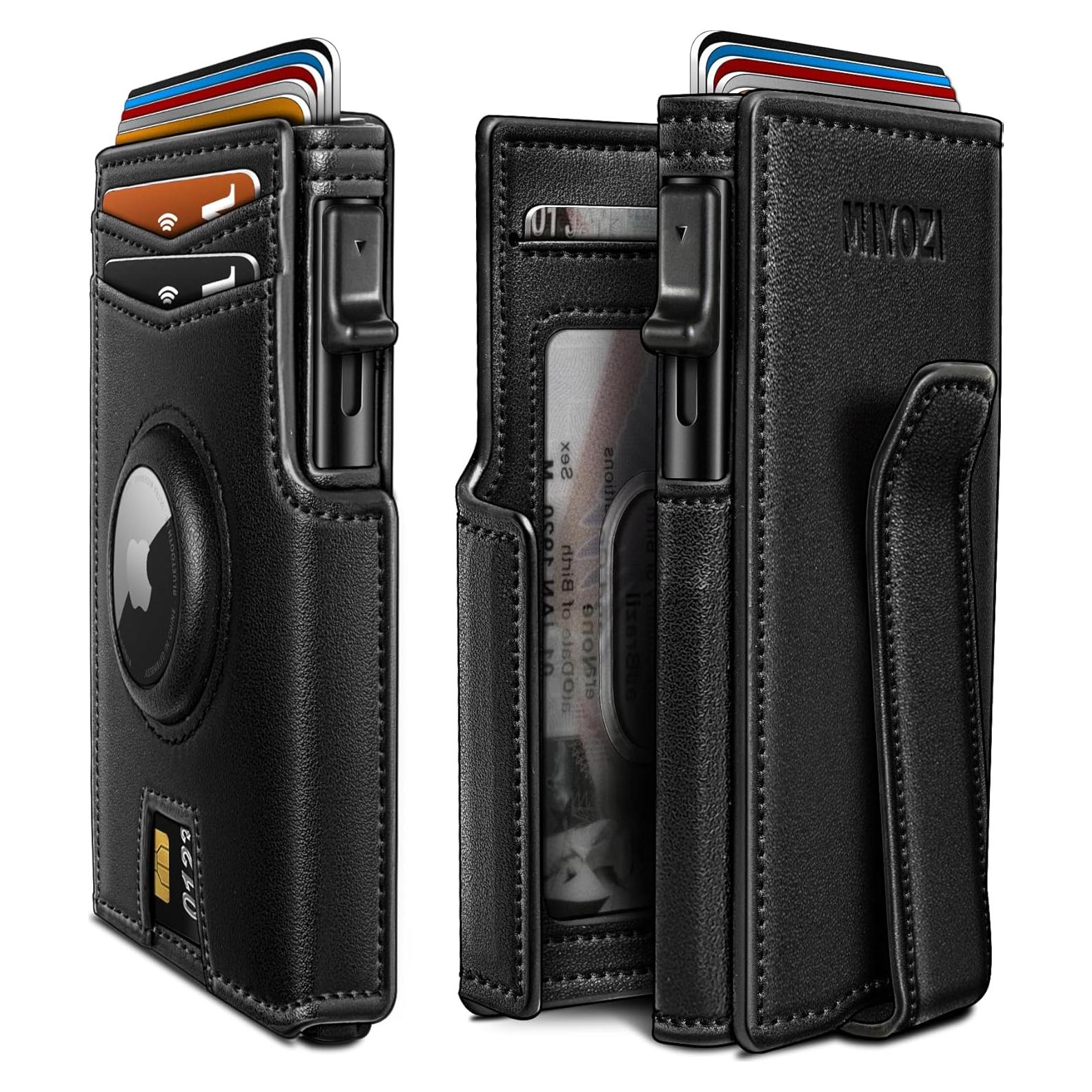 Billetera Airtag para hombres con bloqueo RFID y clip de dinero