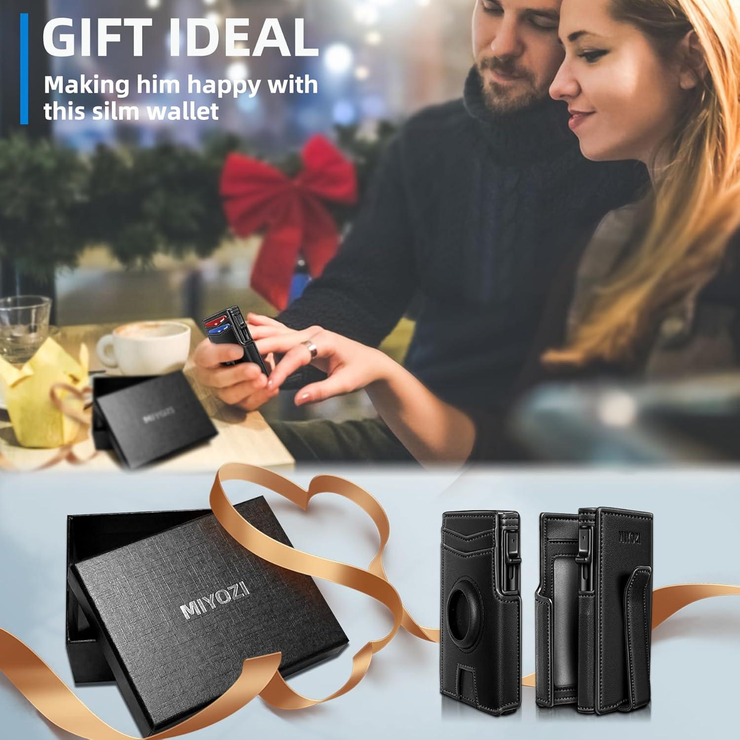 Billetera Airtag para hombres con bloqueo RFID y clip de dinero