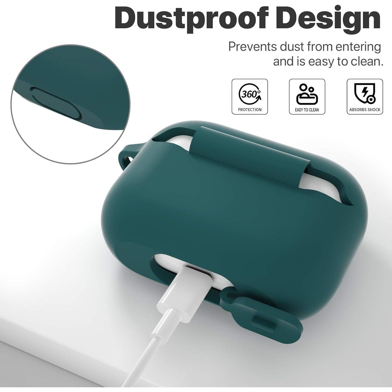 Funda de Silicona ATUAT para AirPods Pro 1ª/2ª Gen Verde