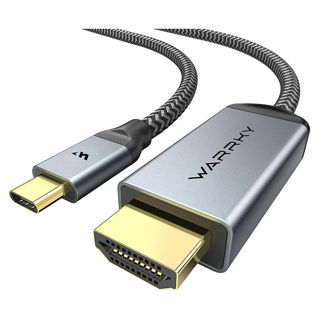 Cable USB C a HDMI 4K 60Hz WARRKY 1m - Compatible con iPhone y Mac