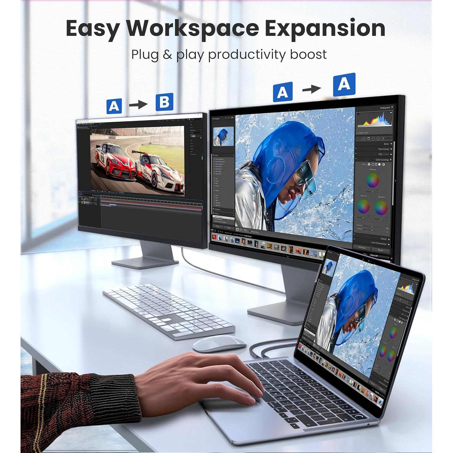 Cable USB C a HDMI 4K 60Hz WARRKY 1m - Compatible con iPhone y Mac