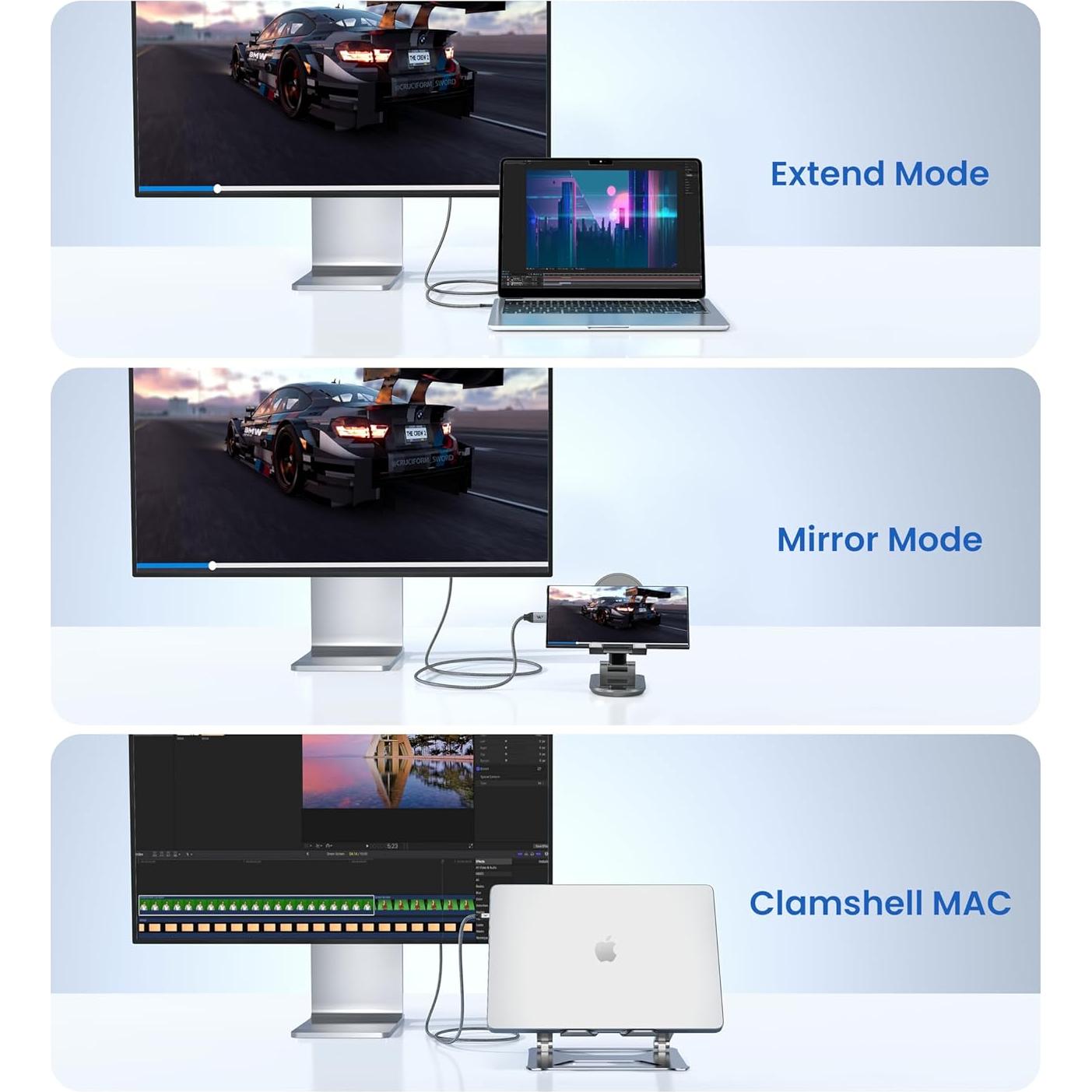 Cable USB C a HDMI 4K 60Hz WARRKY 1m - Compatible con iPhone y Mac