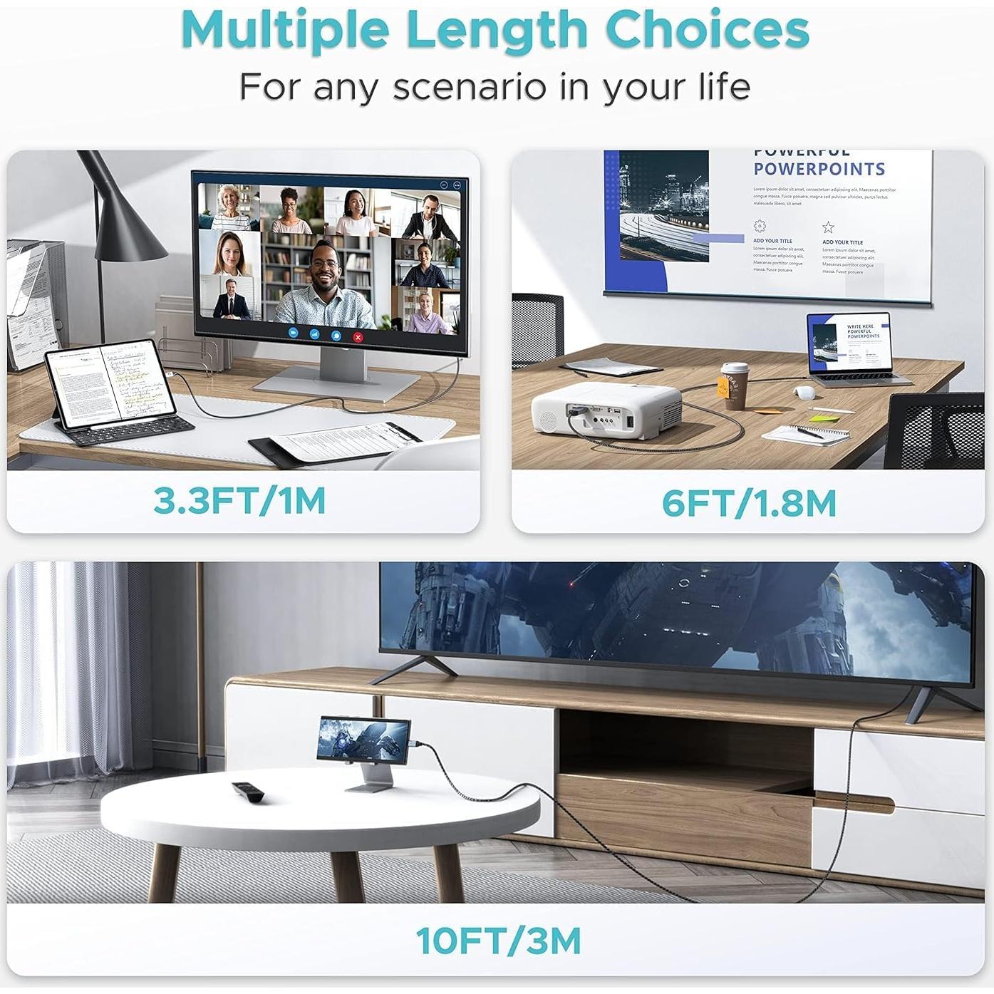 Cable USB C a HDMI 4K 60Hz WARRKY 1m - Compatible con iPhone y Mac