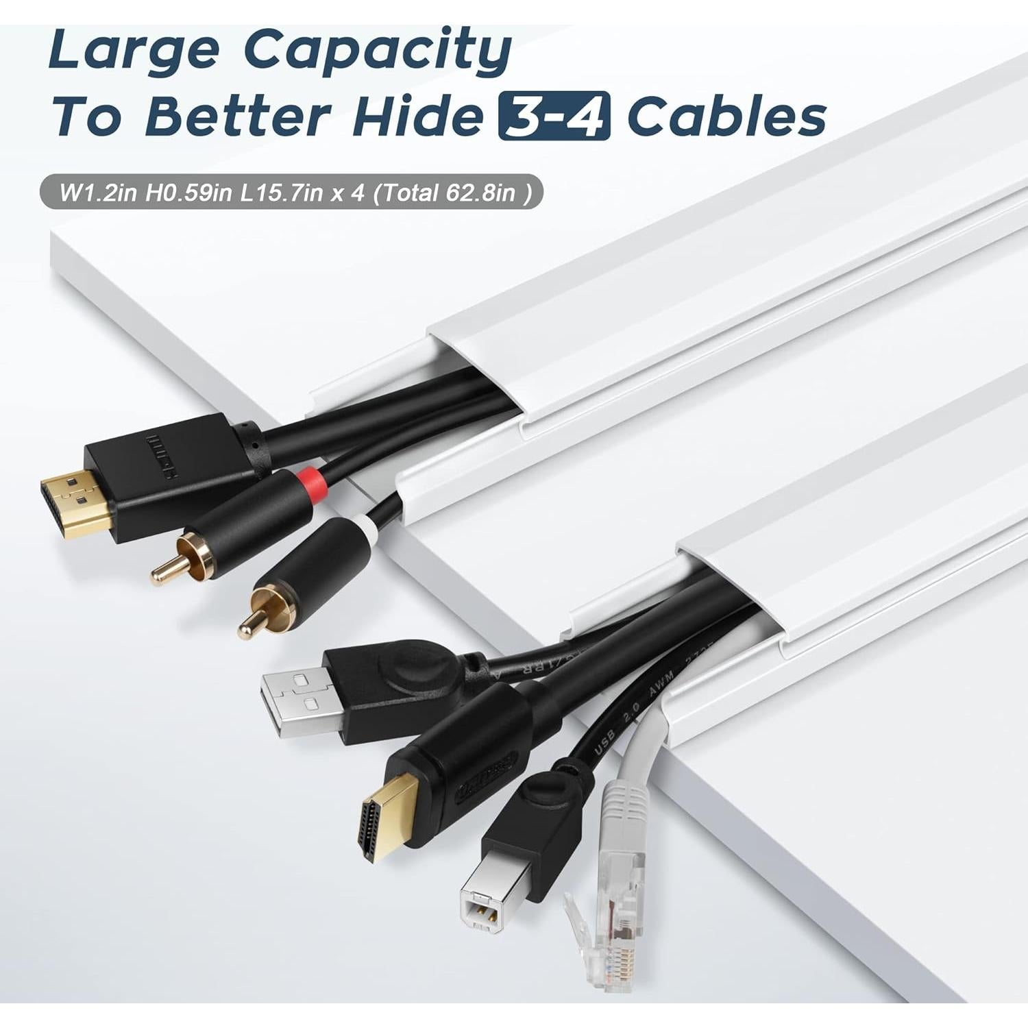 Ocultador de Cables YCLYC 159.5cm PVC Blanco Pintable