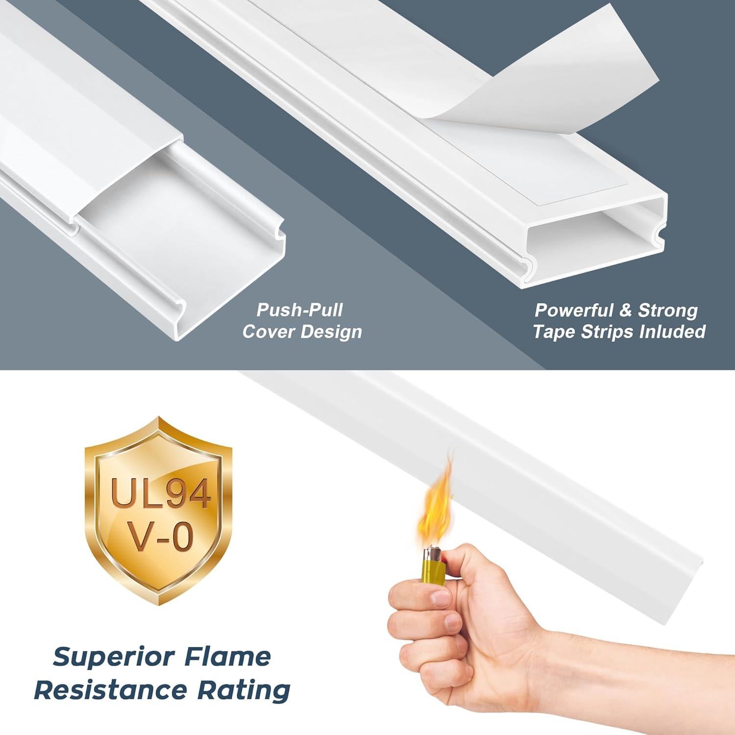 Ocultador de Cables YCLYC 159.5cm PVC Blanco Pintable