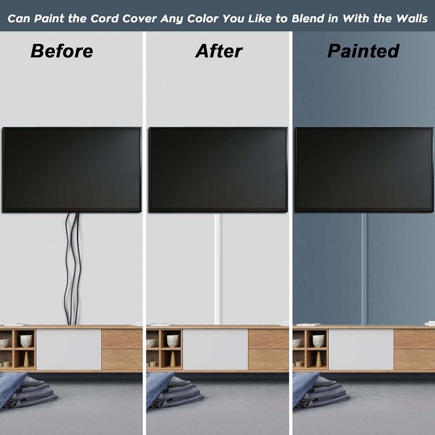 Ocultador de Cables YCLYC 159.5cm PVC Blanco Pintable