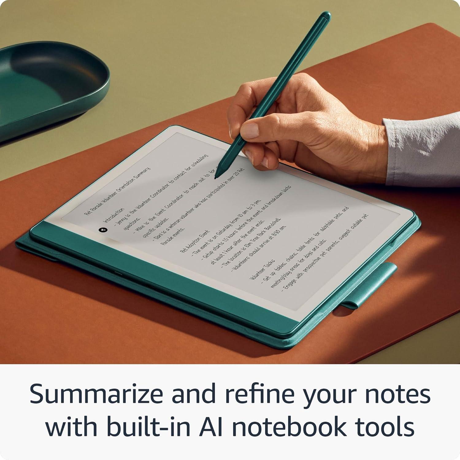Amazon Kindle Scribe (16GB) - Your notes, documents and books, all in one place. With built-in AI notebook summarization. Includes Premium Pen - Tungsten + 3 months of Kindle Unlimited (with auto-renewal)