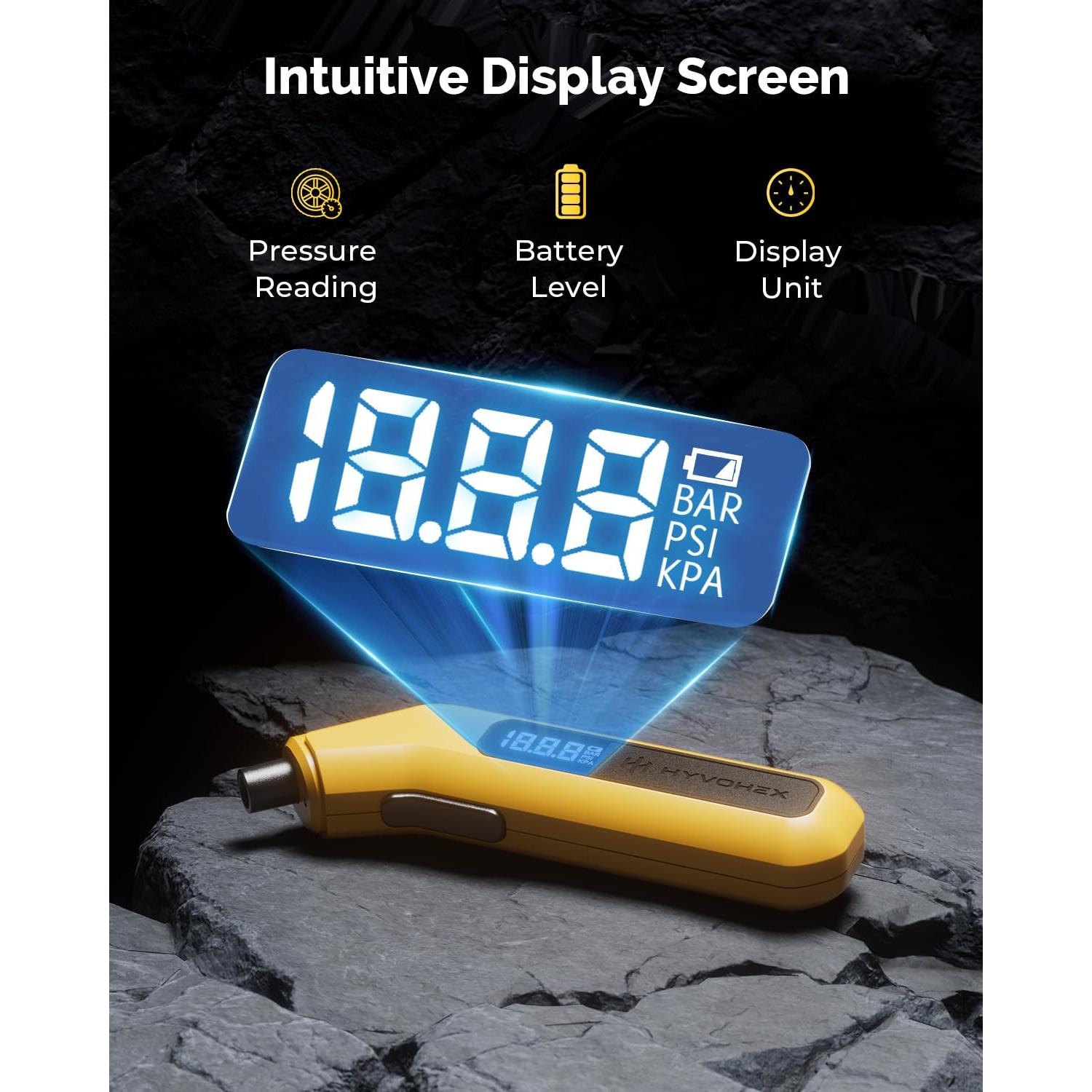 Medidor de Presión de Neumáticos Digital HYVOHEX T200 Verde
